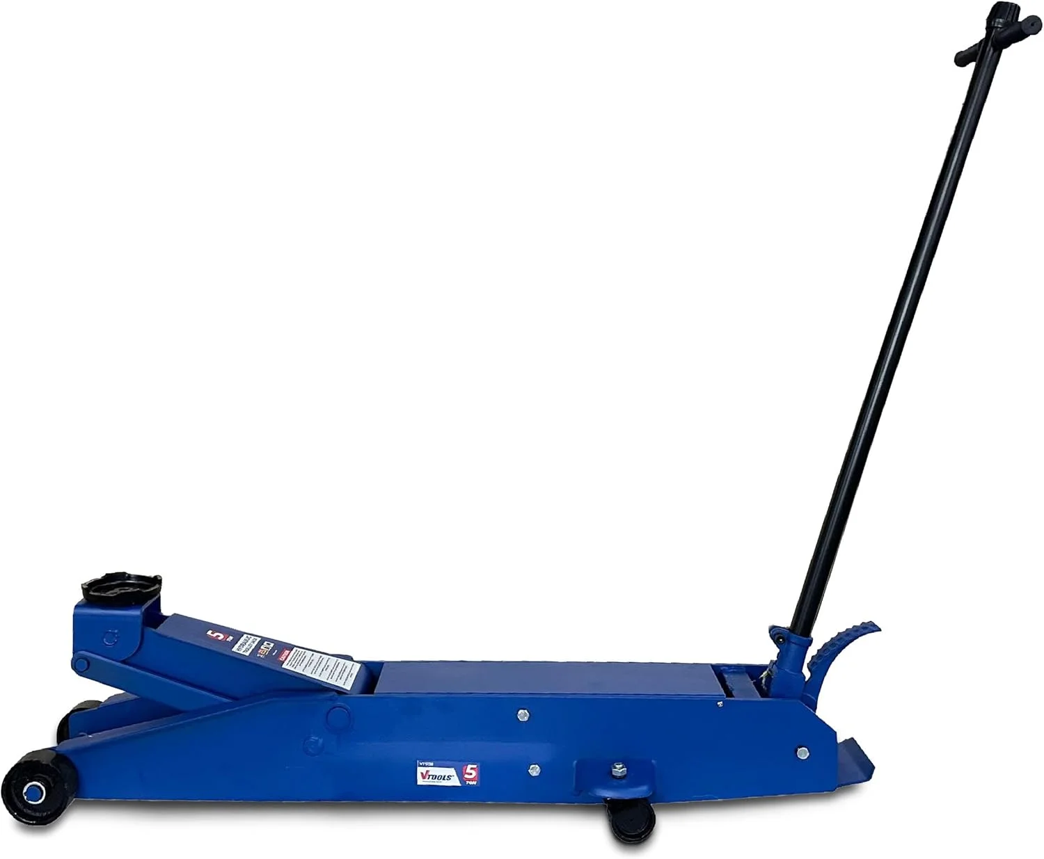 جک روغنی بلند 5 تنی VTOOLS، محدوده بالابری 150-600 میلی متر، ساختار فولادی سنگین، وزن 90 کیلوگرم، ابزار حرفه ای بالابر گاراژی برای خودروها و کامیون ها، آبی، VT5138
