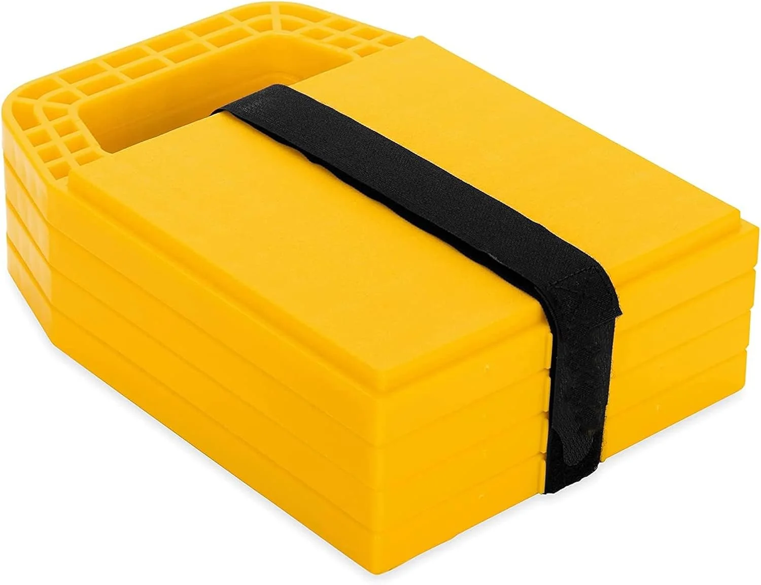 پایه های تثبیت کننده RV فروشگاه سفید، کمک به جلوگیری از فرو رفتن جک ها، پد 6.5 اینچ در 9 اینچ - 4 عدد، زرد