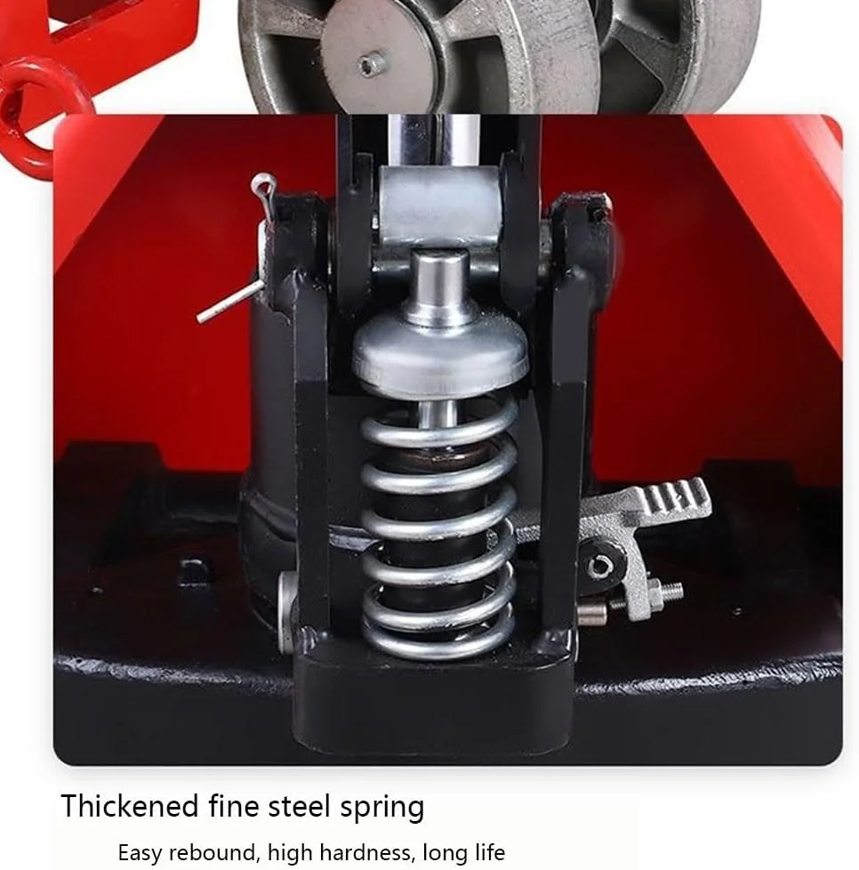 پالت تراک قابل تنظیم Xumh2024-3 با ظرفیت 10000 کیلوگرم، جک پالت دستی با چرخ، اندازه شاخک 1150mm*550mm مناسب برای جابجایی مواد