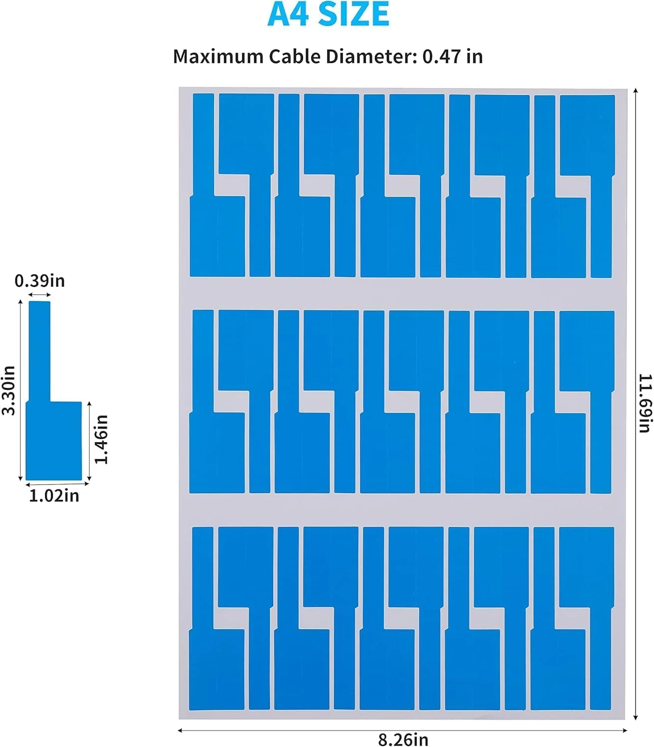 360 عدد برچسب کابل قابل نوشتن، ضد آب و مقاوم در برابر پارگی، نشانگر کابل، برچسب سیم، قابل نوشتن برای شناسایی (6 رنگ)
