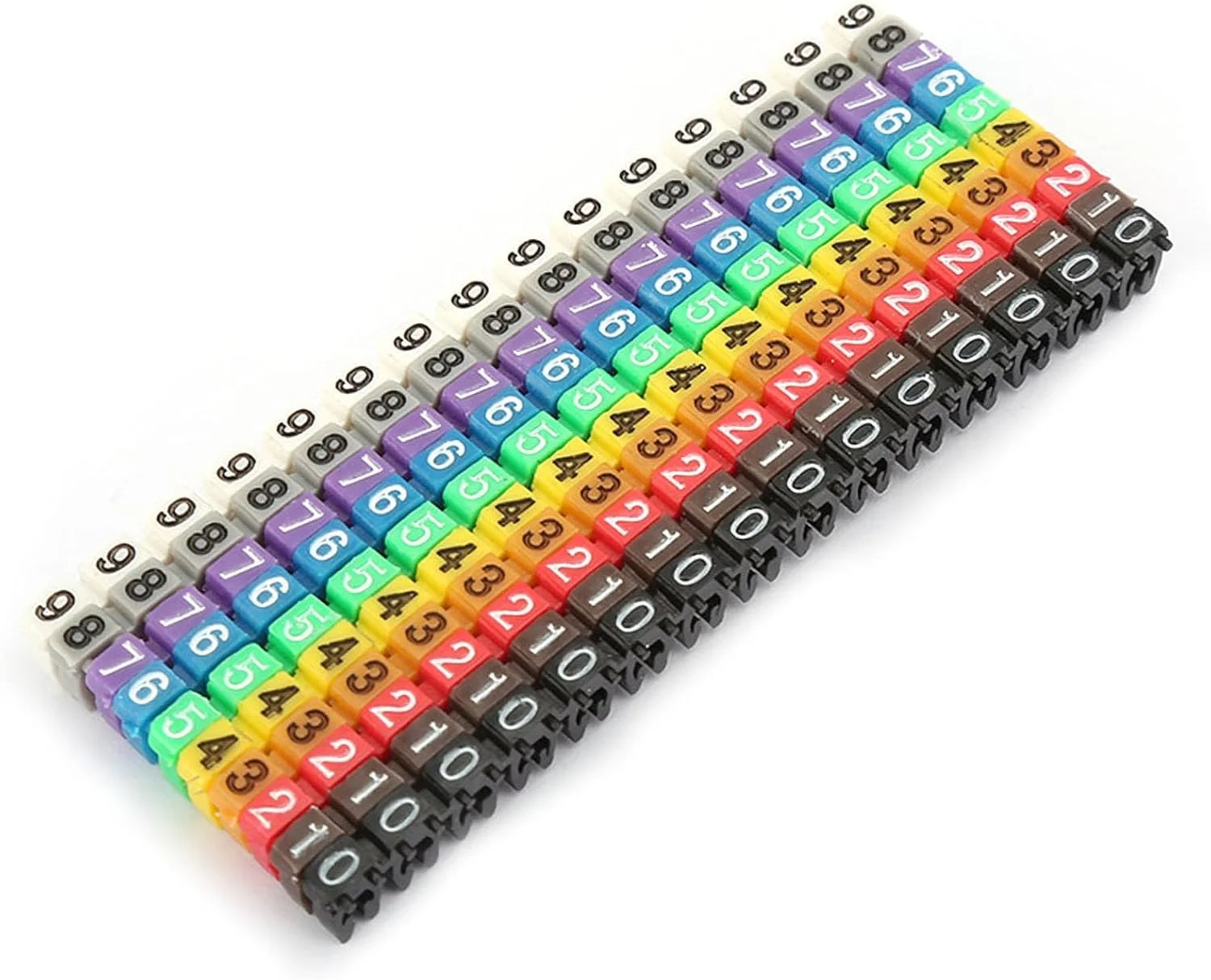 برچسب شماره سیم، نشانگر لوله شماره گذاری سیم دیجیتال رنگارنگ برای شناسایی (150 عدد KCM-1.5MM 1.5 مربع)