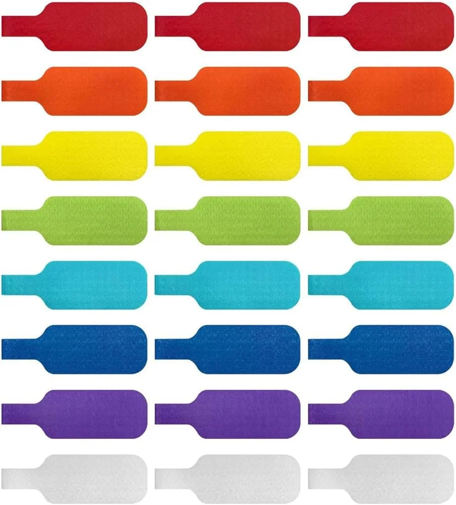 ۲۴ عدد برچسب کابل، برچسب شارژر، برچسب سیم برای لوازم الکترونیکی، قابل نوشتن، چند رنگ، برچسب کابل برای مدیریت (۸ رنگ)