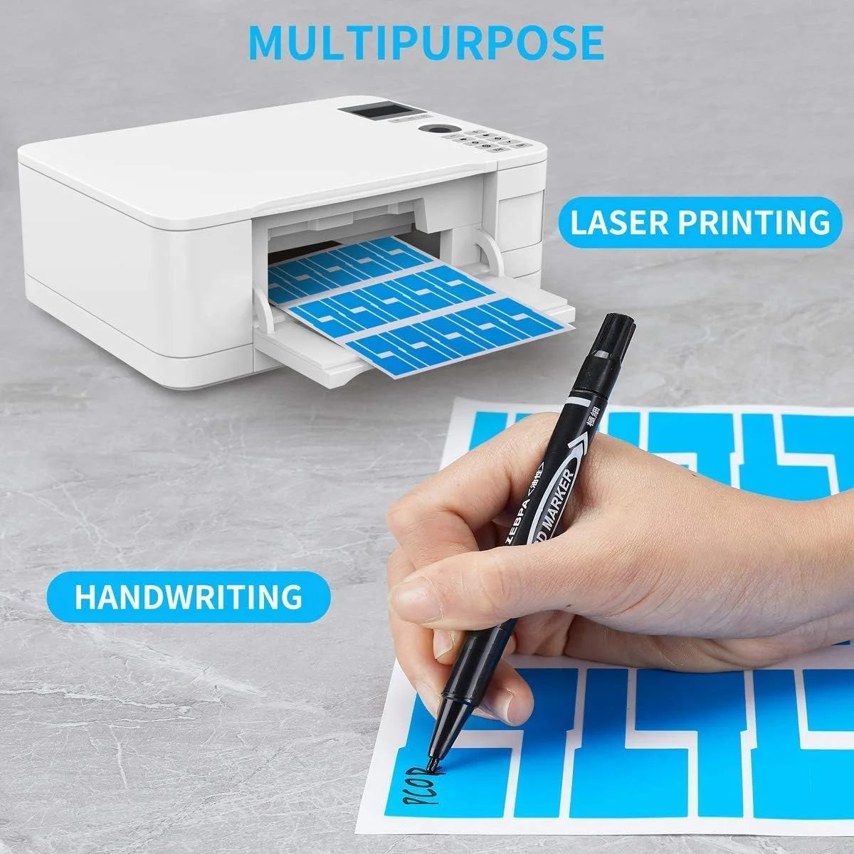 برچسب کابل 720 عددی خودچسب شیک ابود، ضد آب و مقاوم در برابر پارگی، برای دفتر، کار، مدرسه، کامپیوتر، سیم های پرینتر لیزری، 8 رنگ