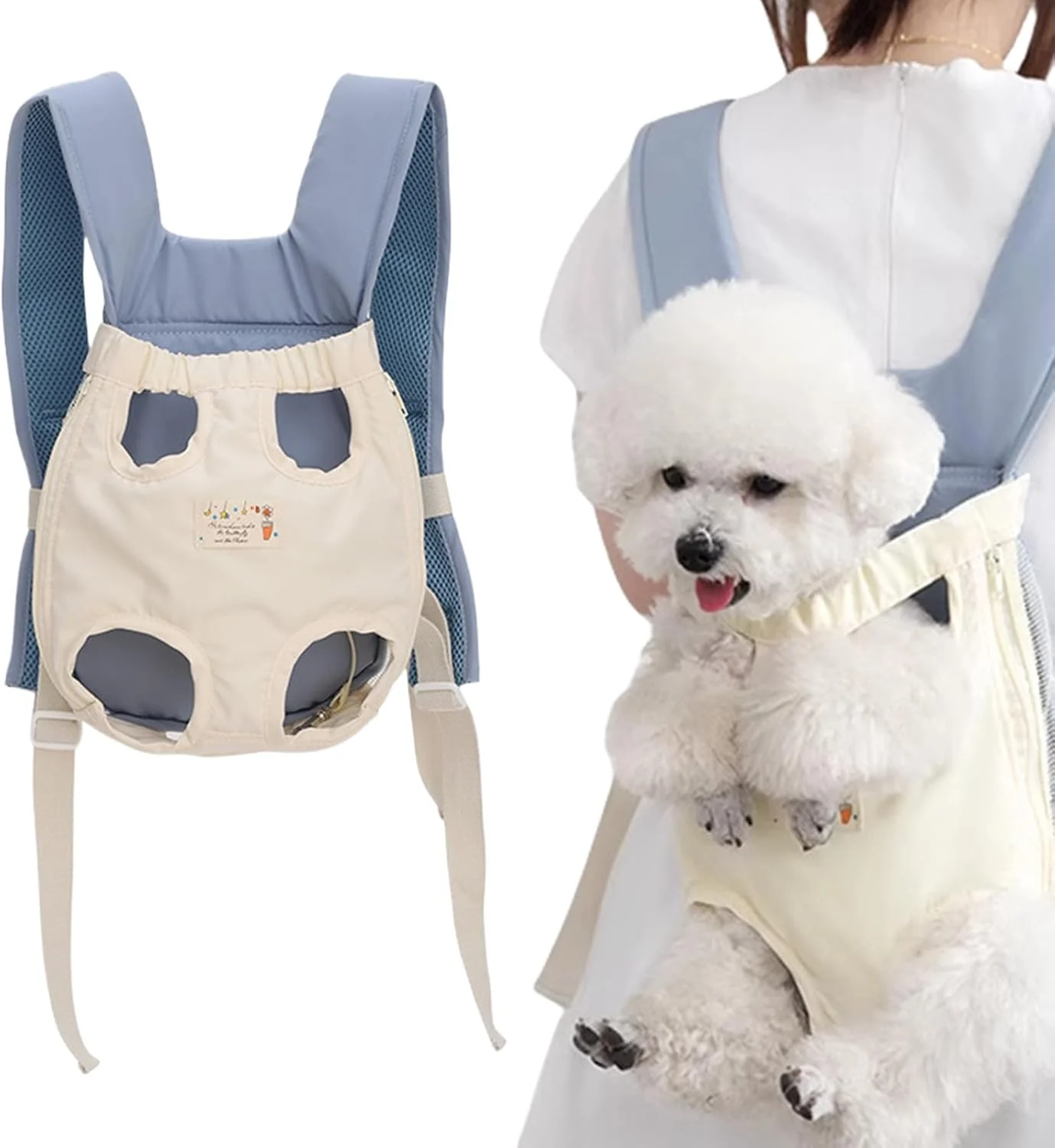 کوله پشتی حمل سگ | کیف حمل ایمن و تنفسی برای توله سگ، بچه گربه و نژاد متوسط مناسب پیاده روی، سفر ساحلی، ویزیت دامپزشکی و فعالیت های خارج از منزل