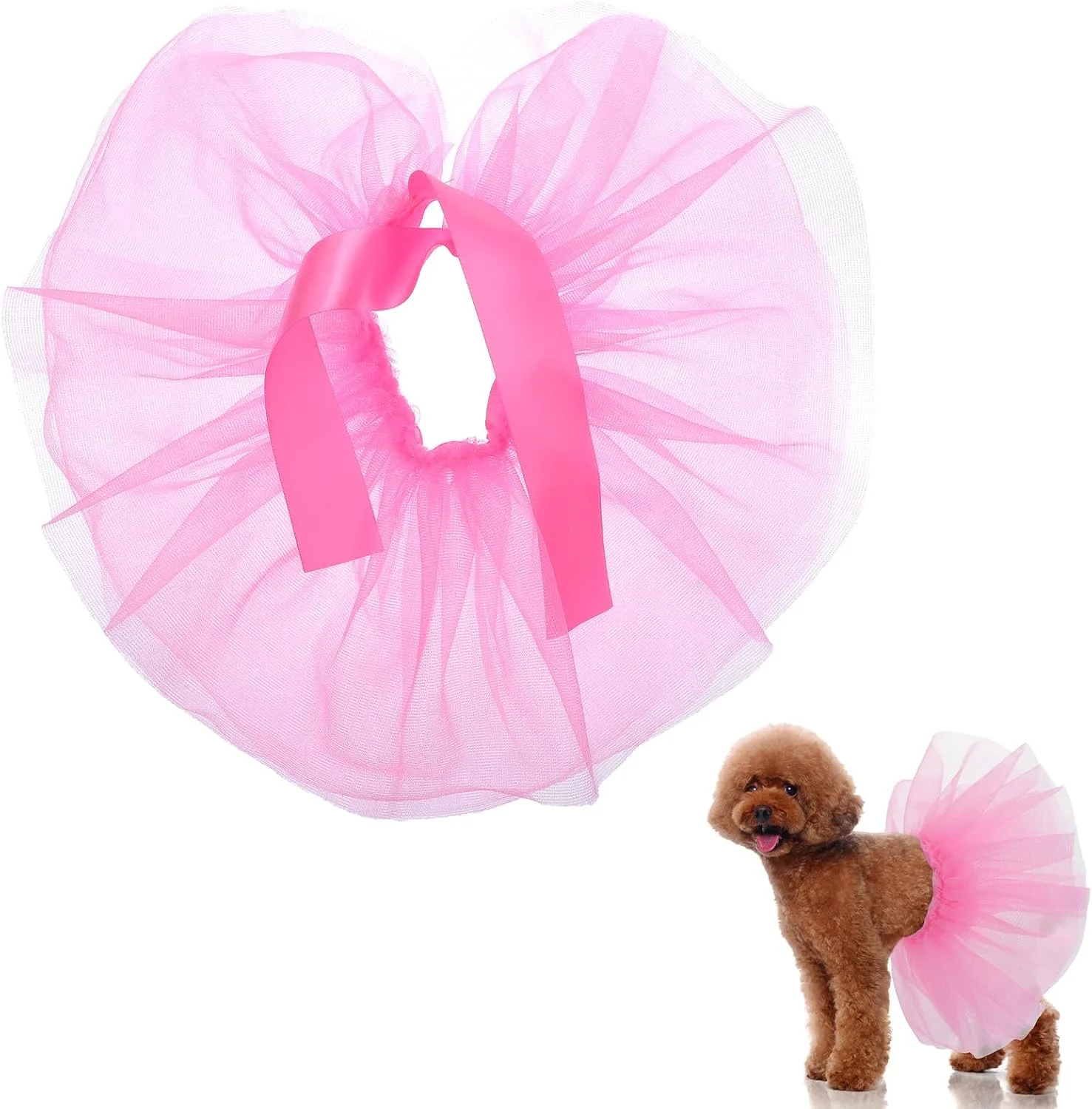 دامن توتو سگ، دامن توری سگ، مناسب سگ های کوچک، متوسط و بزرگ، لباس صورتی توتو، لباس بالرین توله سگ، لباس دخترانه برای توله سگ، گربه، خرگوش، حیوان خانگی، مناسب هالووین، جشن تولد، مهمانی عروسی، لوازم عکاسی