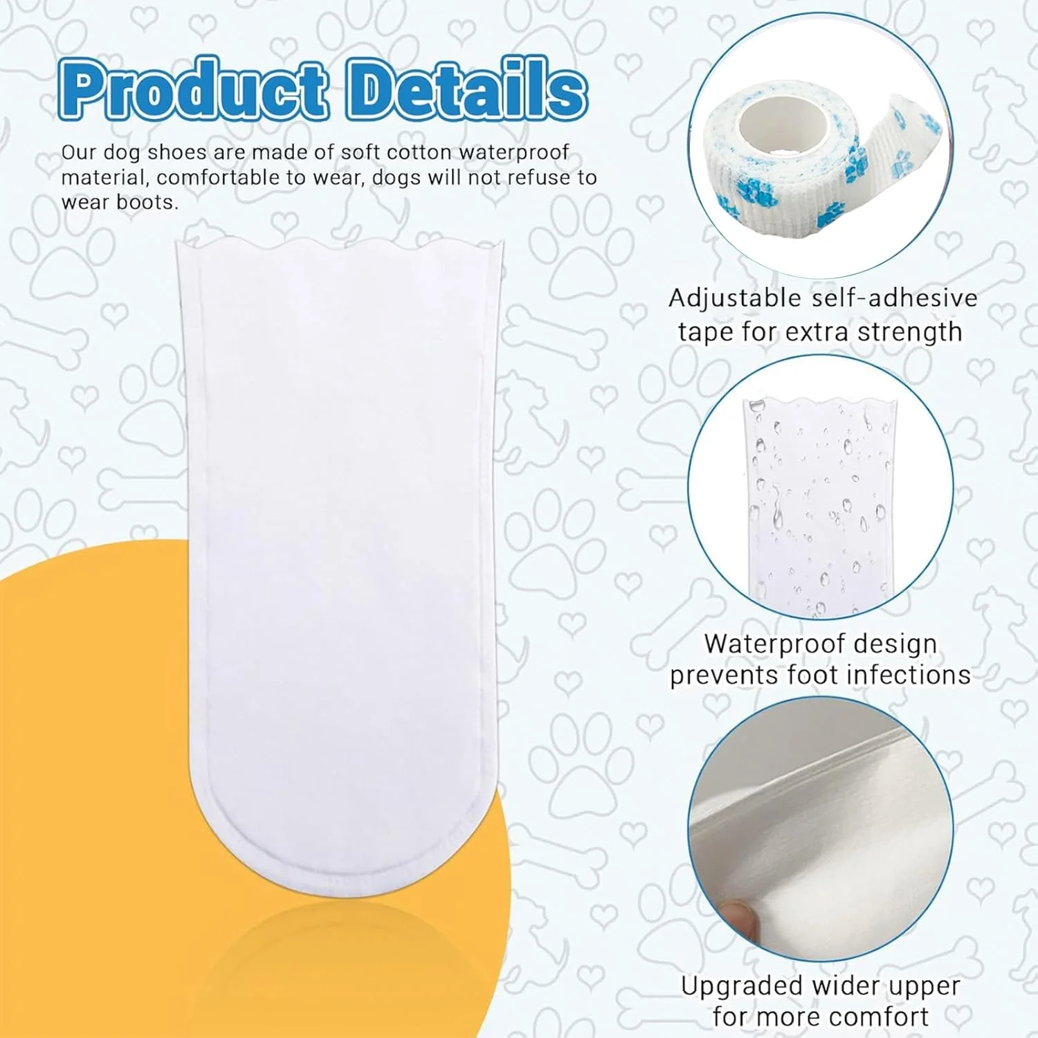 40 جوراب سگ + 2 چسب زخم برای پنجه سگ، محافظ پنجه سگ، چکمه های ضد آب یکبار مصرف برای حیوانات خانگی آسیب دیده، ایده آل برای بهبودی در داخل و خارج از منزل، زخم ها را تمیز و خشک نگه می دارد