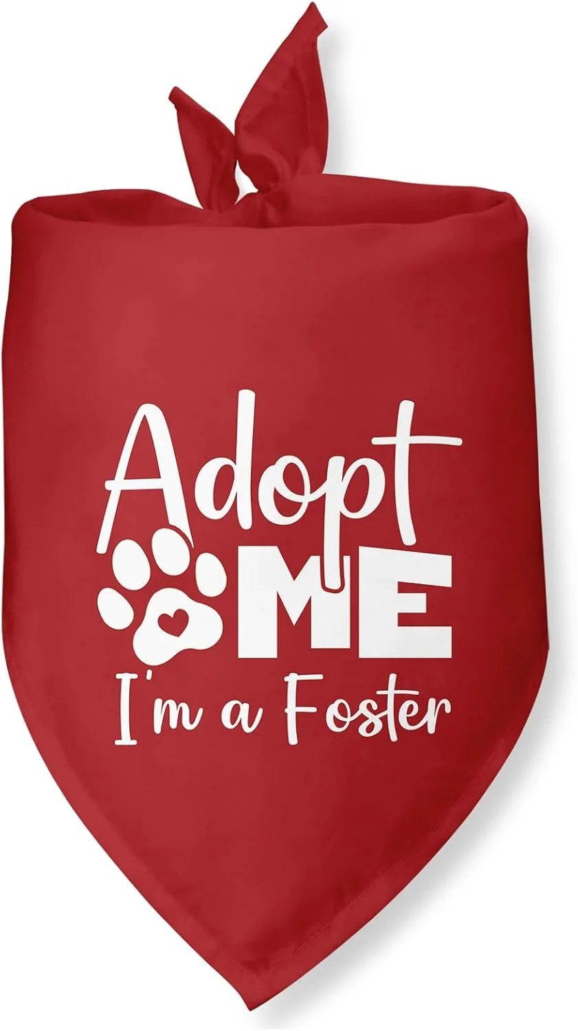 دستمال گردن سگ با طرح "من را به فرزندی قبول کن"، مناسب برای روز فرزندخواندگی، دستمال گردن حیوانات خانگی برای سگ ها و گربه های کوچک و متوسط