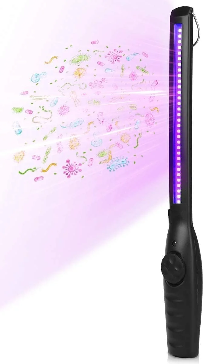 دستگاه ضدعفونی کننده نور UV سیوسی، لامپ ضدعفونی کننده قابل حمل UV، دستگاه ضدعفونی کننده نور فرابنفش قابل شارژ USB، برای خانه، هتل، مسافرت، ماشین، از بین برنده 99% میکروب ها، ویروس ها و باکتری ها، چوب ضدعفونی کننده نور UV