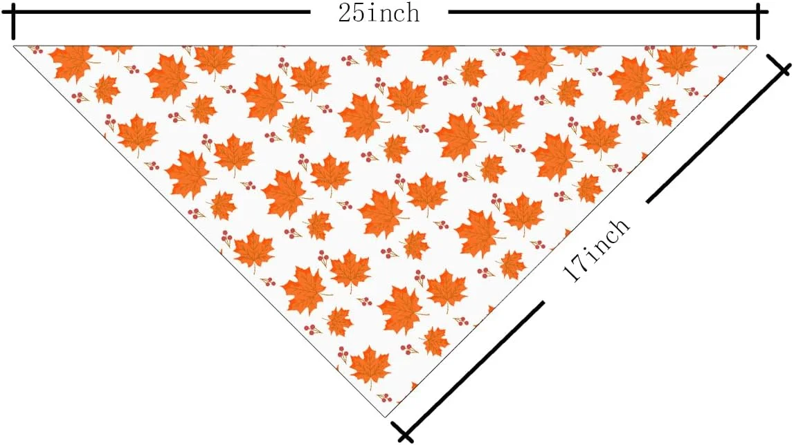 دستمال گردن سگ طرح برگ های پاییزی سفید، مناسب سگ های کوچک و متوسط، روسری مثلثی زیبا برای سگ های دختر و پسر، هدیه شیک برای سگ ها در فصل پاییز