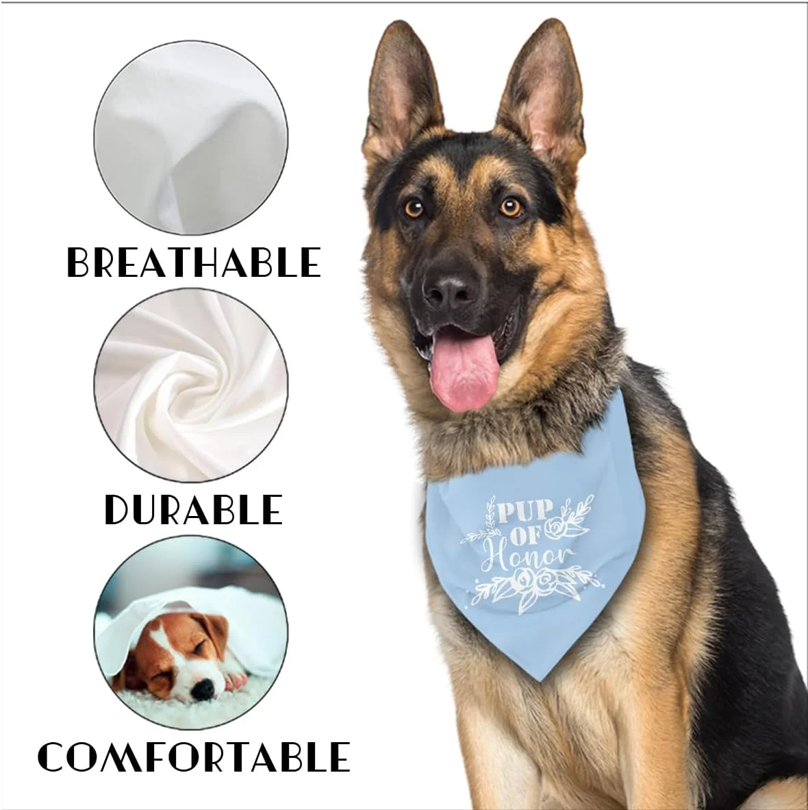 دستمال گردن سگ طرح "Pup of Honor"، روسری آبی سگ، دستمال گردن حیوانات خانگی طرح "Maid of Honor"، روسری راحت سگ برای سگ های کوچک، متوسط و بزرگ، لوازم جانبی حیوانات خانگی هدیه برای دوستداران سگ