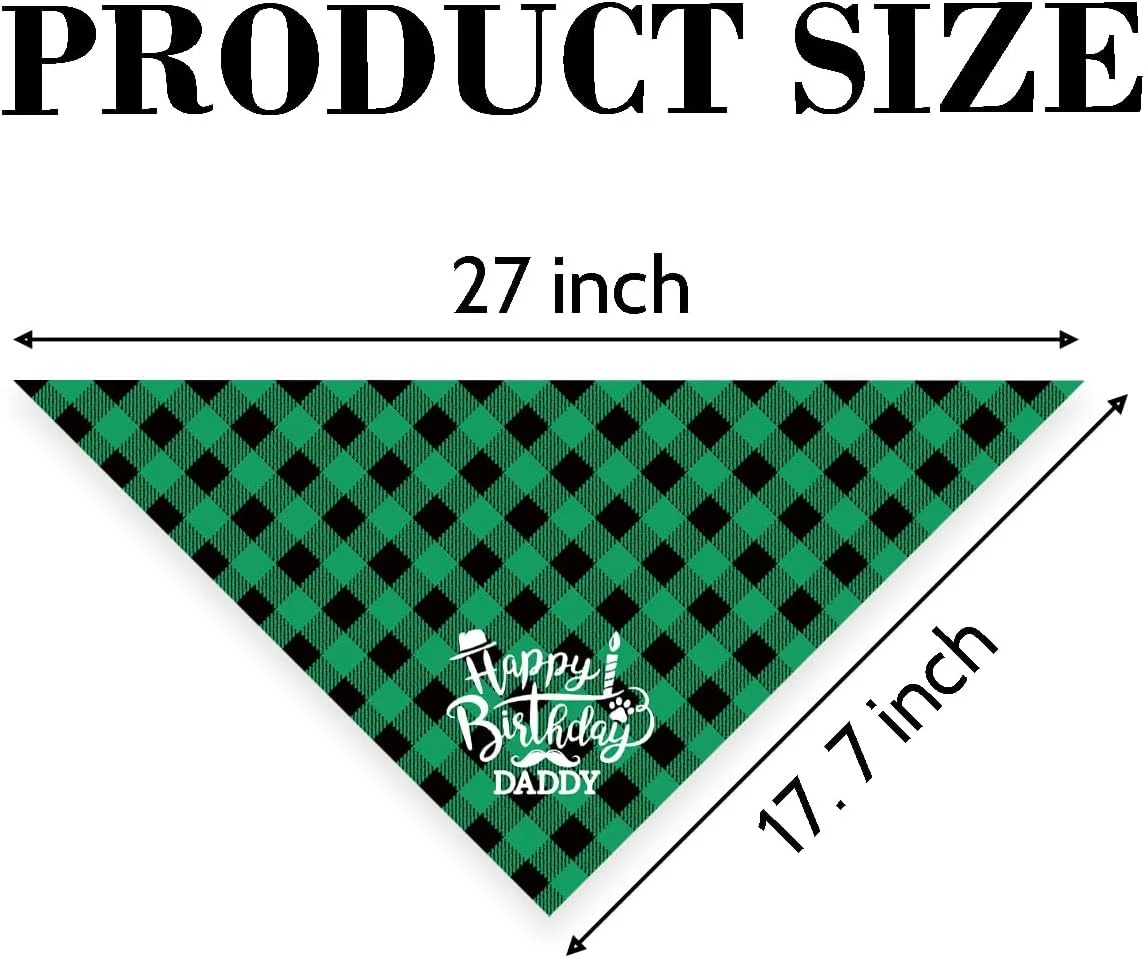 دستمال گردن سگ، دستمال گردن سگ طرح تولدت مبارک پدر، شال سگ با طرح چهارخانه سبز کلاسیک، شال گردن حیوانات خانگی، لوازم جانبی شال حیوانات خانگی، هدیه دستمال گردن سگ برای جشن تولد پدر H3 دستمال گردن سگ، دستمال گردن سگ طرح تولدت مبارک پدر، شال سگ با طرح چهارخانه سبز کلاسیک، شال گردن حیوانات خانگی، لوازم جانبی شال حیوانات خانگی، هدیه دستمال گردن سگ برای جشن تولد پدر H3