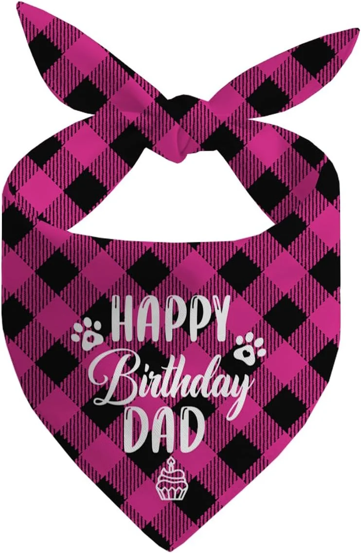 دستمال گردن سگ، دستمال گردن سگ طرح تولدت مبارک پدر، شال گردن سگ با طرح چهارخانه صورتی کلاسیک، شال حیوانات خانگی، لوازم جانبی شال حیوانات خانگی، هدیه دستمال گردن سگ برای جشن تولد پدر H16 دستمال گردن سگ، دستمال گردن سگ طرح تولدت مبارک پدر، شال گردن سگ با طرح چهارخانه صورتی کلاسیک، شال حیوانات خانگی، لوازم جانبی شال حیوانات خانگی، هدیه دستمال گردن سگ برای جشن تولد پدر H16