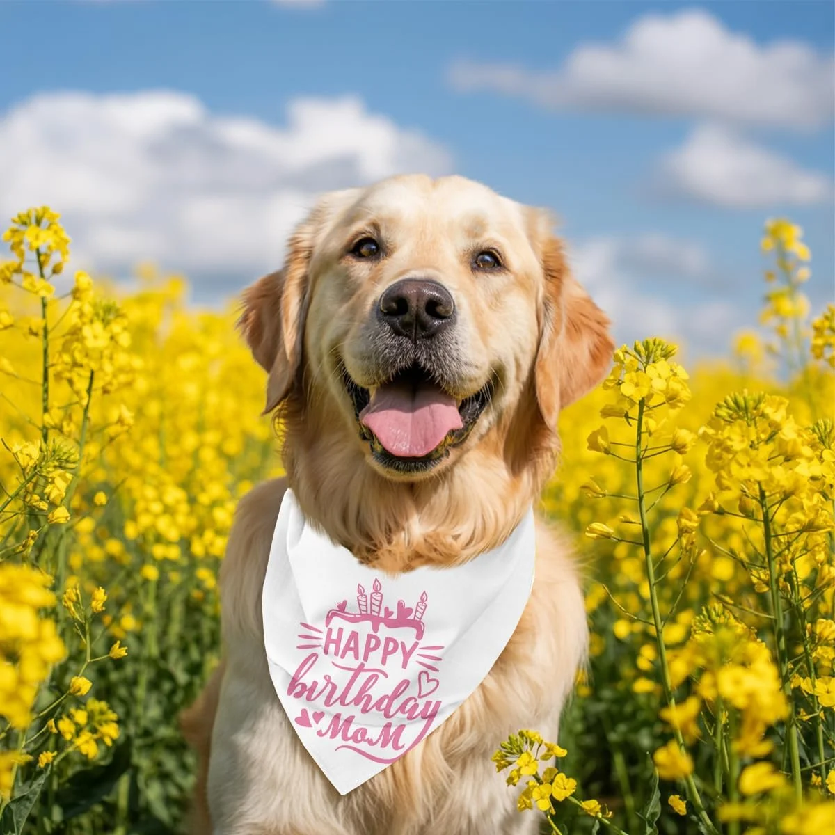 دستمال گردن سگ، دستمال گردن سگ طرح تولدت مبارک مادر، شال گردن سگ با طرح چهارخانه کلاسیک، شال گردن حیوانات خانگی، لوازم جانبی شال گردن حیوانات خانگی، هدیه دستمال گردن سگ برای جشن تولد مادر M4