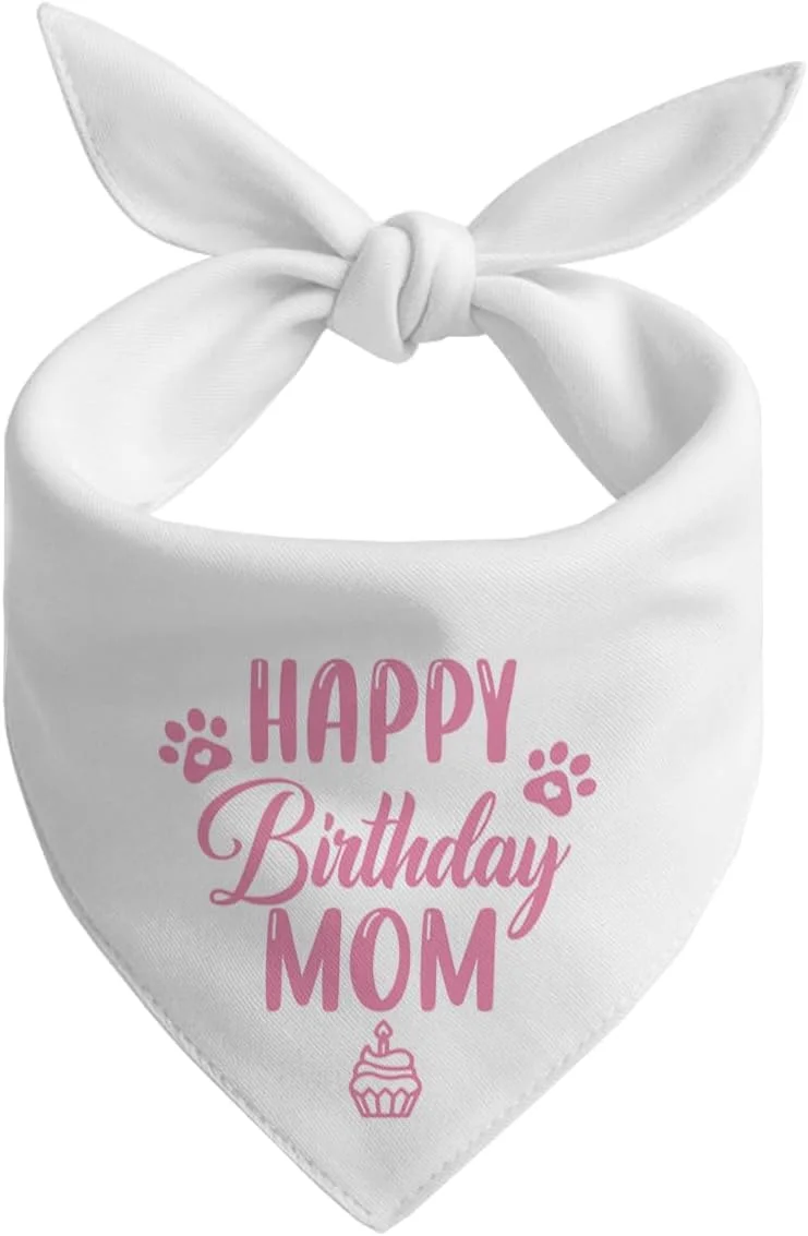 دستمال گردن سگ، دستمال گردن سگ طرح تولدت مبارک مادر، شال گردن سگ با طرح چهارخانه کلاسیک، شال گردن حیوانات خانگی، لوازم جانبی شال گردن حیوانات خانگی، هدیه دستمال گردن سگ برای جشن تولد مادر M13