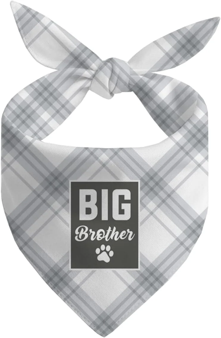 دستمال گردن سگ، دستمال گردن سگ برادر بزرگ، شال گردن حیوانات خانگی سبز خاکستری با طرح چهارخانه، لوازم جانبی شال گردن سگ، لوازم جانبی طرح چهارخانه حیوانات خانگی برای جشن تعیین جنسیت، هدیه برای سگ های کوچک متوسط بزرگ - A22