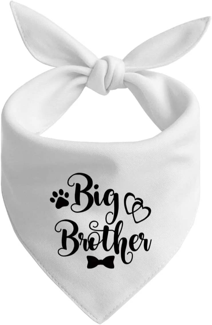 دستمال گردن سگ، دستمال گردن سگ برادر بزرگ، چاپ شطرنجی روسری حیوانات خانگی سفید، لوازم جانبی روسری سگ، لوازم جانبی رویداد تعیین جنسیت حیوانات خانگی، هدیه برای سگ های کوچک، متوسط و بزرگ - A9