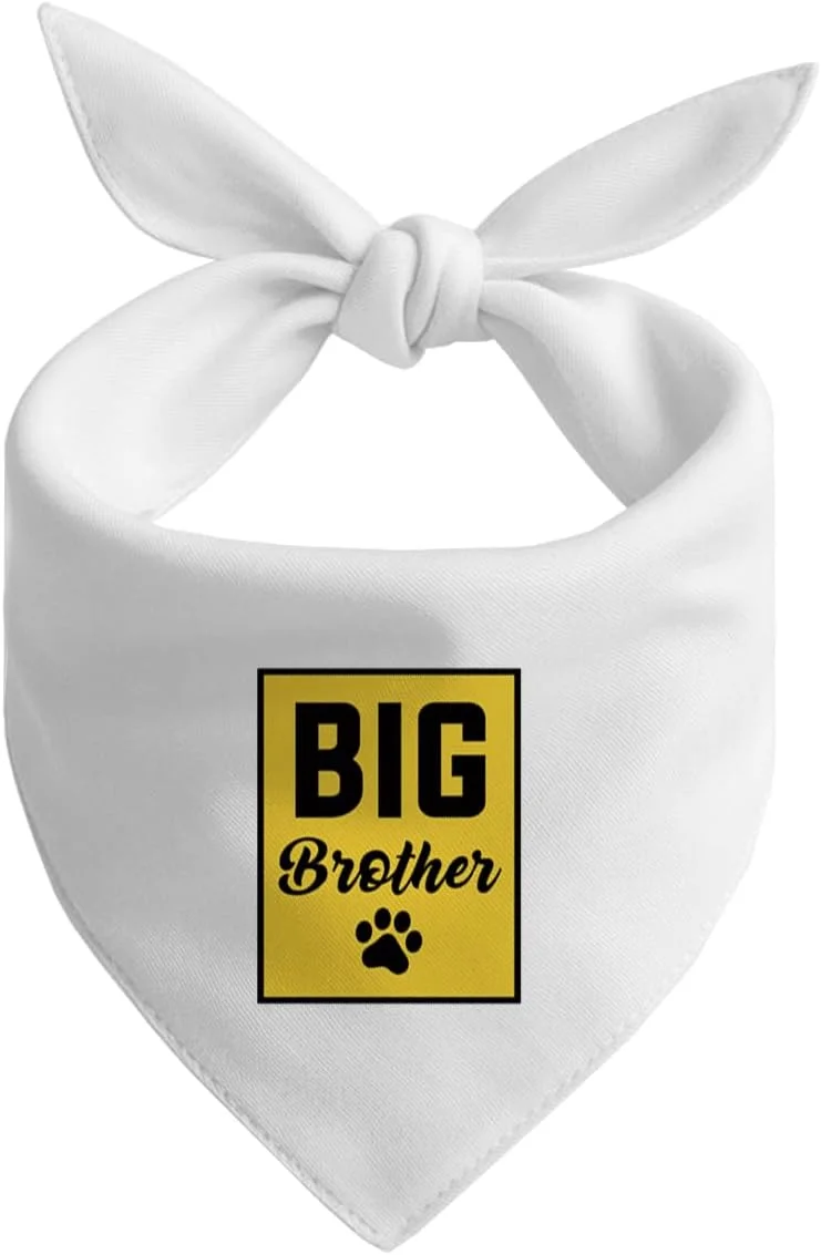 دستمال گردن سگ، دستمال گردن سگ برادر بزرگ، چاپ طرح چهارخانه سفید حیوانات خانگی، لوازم جانبی شال گردن سگ، لوازم جانبی روسری چهارخانه حیوانات خانگی برای جشن تعیین جنسیت، هدیه برای سگ های کوچک، متوسط و بزرگ - A24