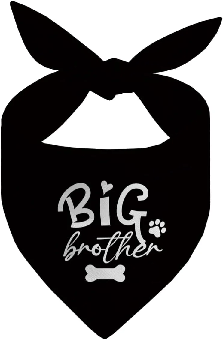 دستمال گردن سگ، دستمال گردن سگ برادر بزرگ، شال گردن حیوانات خانگی مشکی طرح چهارخانه، لوازم جانبی شال گردن سگ، لوازم جانبی دستمال گردن حیوانات خانگی طرح چهارخانه برای جشن تعیین جنسیت، هدیه برای سگ های کوچک متوسط بزرگ - A