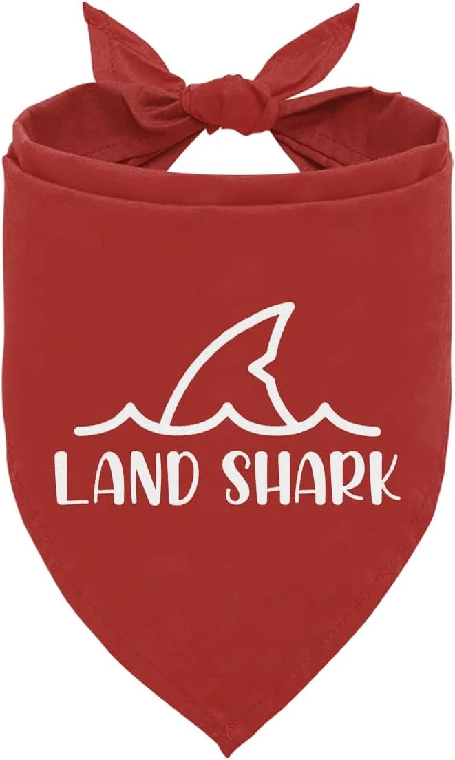 دستمال گردن سگ طرح کوسه، دستمال گردن سگ مناسب جویدن، اکسسوری شال حیوانات خانگی طرح کوسه برای سگ و گربه های کوچک و متوسط، شال مثلثی سگ قرمز بامزه