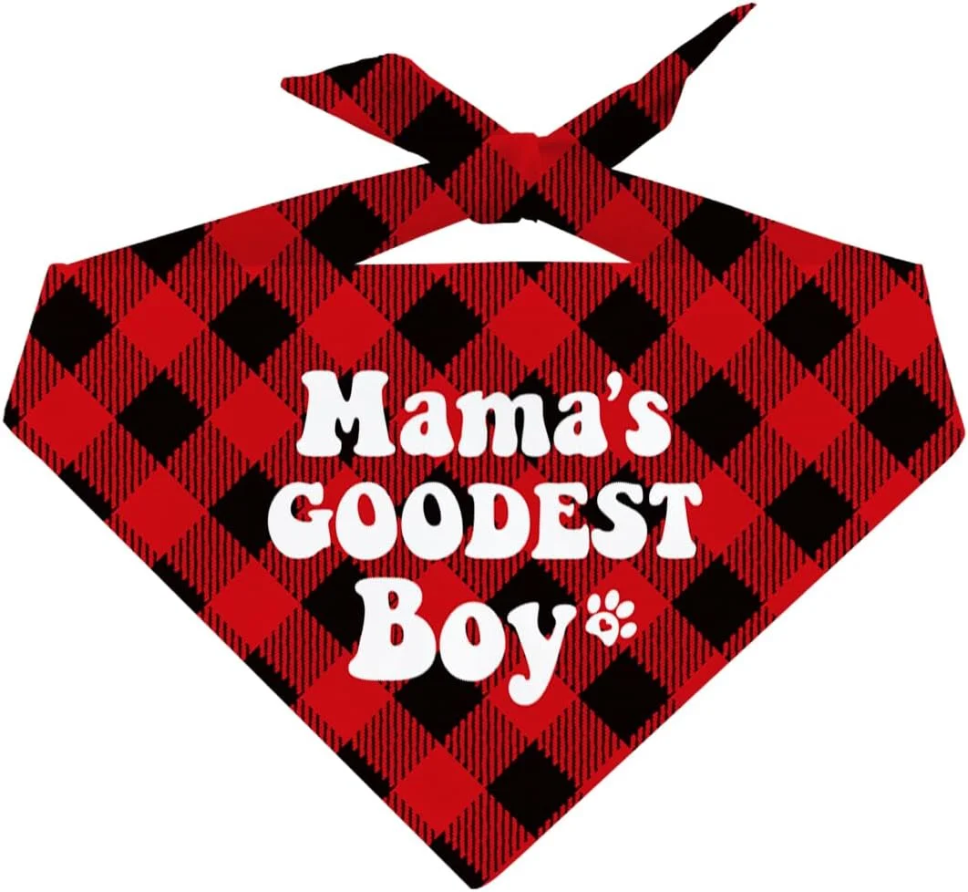 دستمال گردن سگ، دستمال گردن سگ پسرانه با طرح چهارخانه کلاسیک، دستمال گردن راحت حیوانات خانگی برای سگ ها، گربه ها و توله سگ های کوچک، متوسط و بزرگ، هدیه لوازم جانبی دستمال گردن حیوانات خانگی