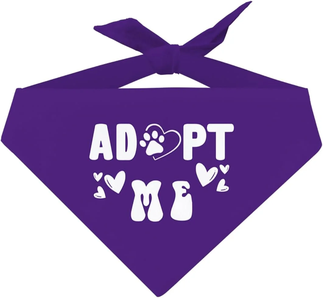 دستمال گردن سگ با طرح "من را به سرپرستی بگیر"، دستمال گردن سگ تازه وارد، شال گردن سگ راحت، شال گردن سگ پارچه ای فلانل برای حیوانات خانگی کوچک، متوسط و بزرگ، دستمال گردن سگ با طرح "مامانم گفت بله"