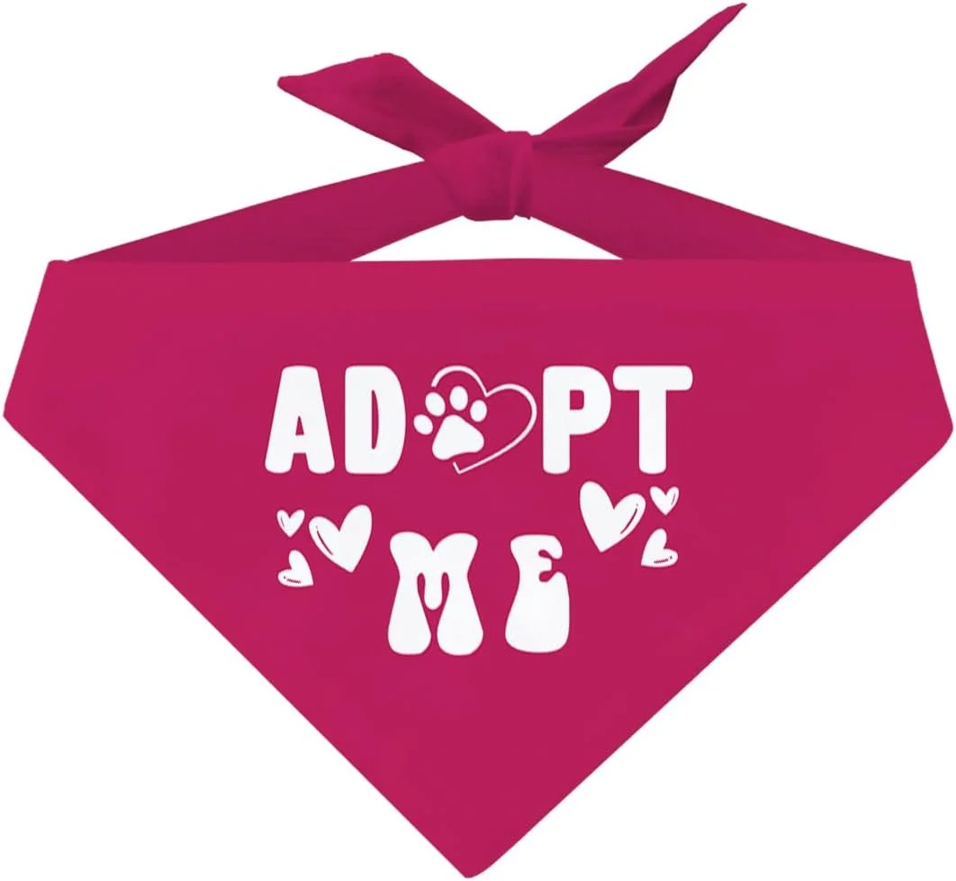 دستمال گردن سگ طرح "مرا به سرپرستی بگیر"، دستمال گردن جدید توله سگ، شال گردن راحت سگ، شال گردن سگ پارچه ای فلانل برای حیوانات خانگی کوچک، متوسط و بزرگ، هدایای خنده دار شال گردن سگ برای صاحبان توله سگ جدید