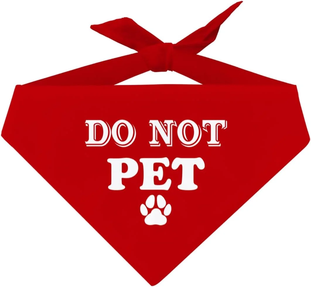 دستمال گردن سگ طرح "نوازش نکنید"، مناسب سگ، توله سگ و گربه، دستمال گردن سگ قابل شستشو، دستمال مرطوب تنفسی، هدیه روسری حیوانات خانگی، روسری سگ برای دختران و پسران