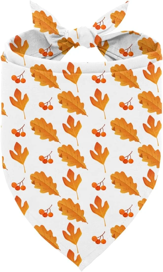 دستمال گردن سگ طرح پاییز، دستمال سه گوش راحت سگ، طرح توت های پاییزی و برگ های پاییزی برای سگ های کوچک و متوسط ​​پسر و دختر، دستمال گردن تعطیلات