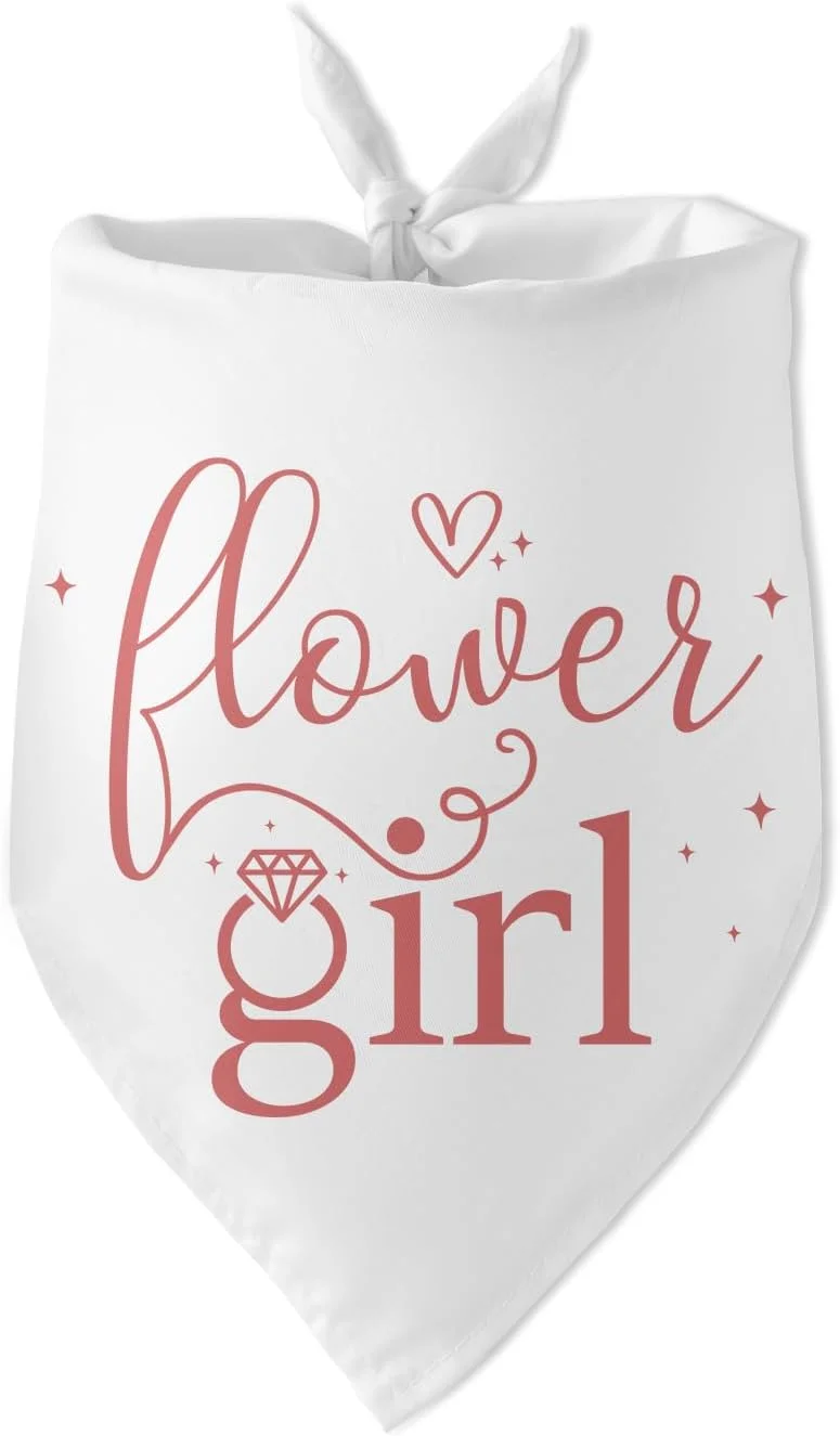 دستمال گردن سگ طرح گل، هدیه ساقدوش عروس، هدیه نامزدی برای زوج ها، دستمال گردن سگ سفید، لوازم جانبی عکس نامزدی عروسی برای دوستداران حیوانات خانگی، هدیه صاحب حیوان خانگی