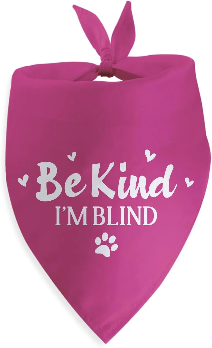 دستمال گردن سگ با طرح «مهربان باش، من نابینا هستم» مناسب سگ های بزرگ، متوسط و کوچک، لوازم جانبی سگ های نابینا، روسری مثلثی حیوانات خانگی، دستمال گردن خنده دار سگ، هدیه، اکسسوری عکس، روسری حیوانات خانگی، هدیه توله سگ
