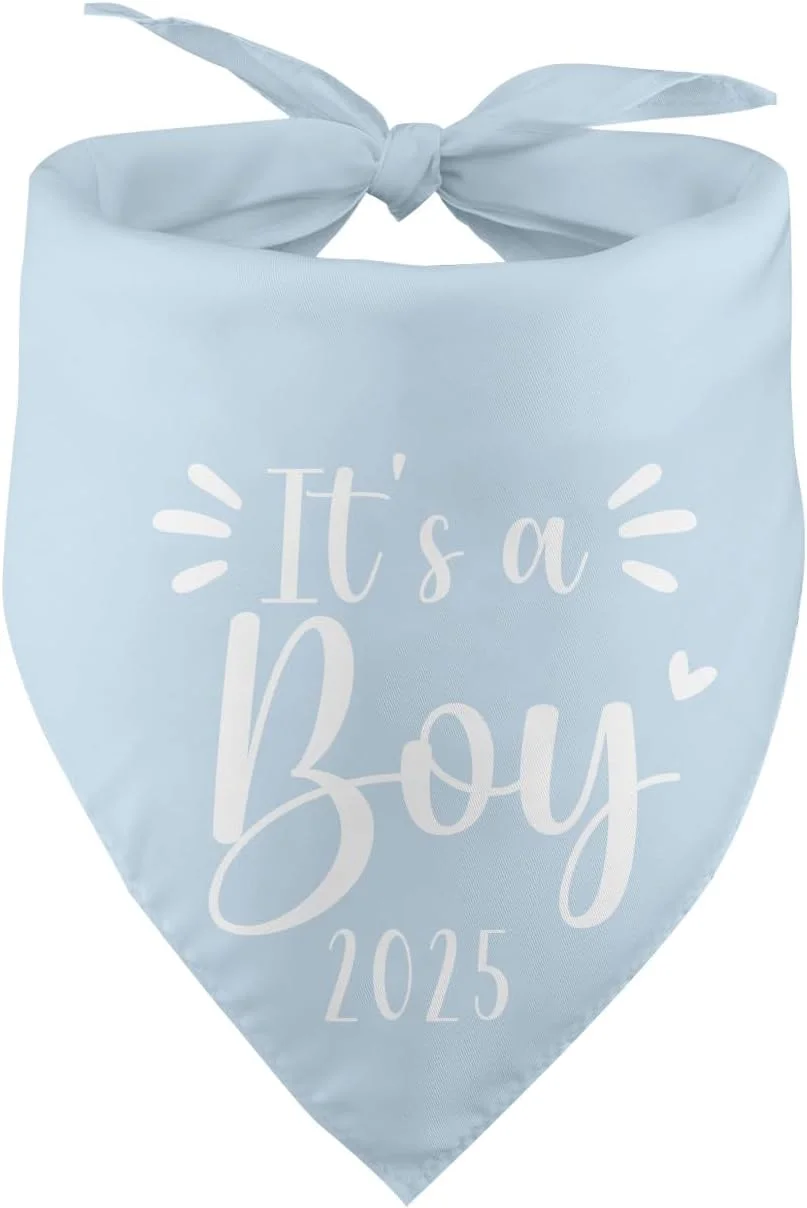 دستمال گردن سگ طرح "پسره" سال ۲۰۲۵، اعلام بارداری، ایده های اعلام جنسیت نوزاد، اکسسوری حیوانات خانگی، شال گردن حیوانات خانگی برای دوستداران سگ