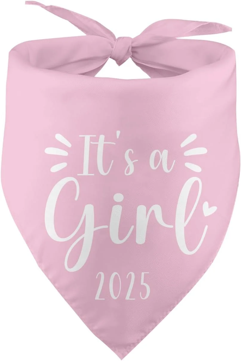 دستمال گردن سگ با طرح "دختر است"، مناسب اعلام بارداری، تعیین جنسیت، ایده های اعلام نوزاد، اکسسوری حیوانات خانگی، هدیه برای دوستداران سگ، سال 2025