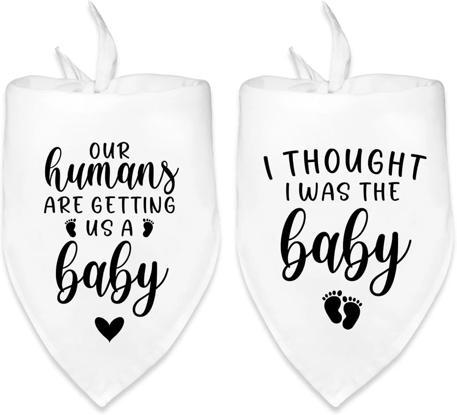 دستمال گردن سگ برای اعلام بارداری، لباس و لوازم جانبی: انسان های ما دارند برای ما یک نوزاد می آورند. فکر می کردم من بچه هستم. شال گردن سگ خانگی، وسیله عکس برداری برای اعلام خبر بارداری و به زودی بچه دار شدن