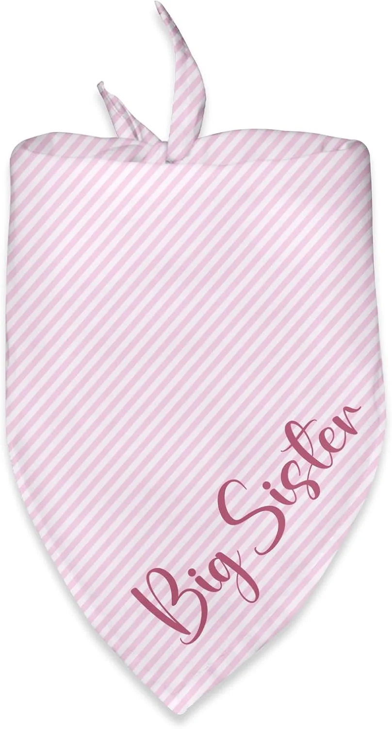 دستمال گردن سگ، لوازم جانبی و پوشاک اعلام بارداری، خواهر بزرگتر، دستمال گردن سگ صورتی، شال، وسیله عکسبرداری برای آشکارسازی جنسیت نوزاد، اعلام بارداری و به زودی مادر شدن