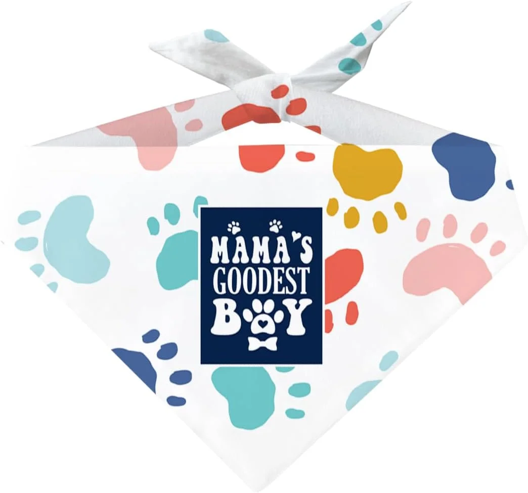 دستمال گردن سگ، روسری دخترانه سگ با طرح پنجه حیوانات خانگی، دستمال گردن پارچه ای راحت برای سگ ها، گربه ها و توله سگ های کوچک، متوسط و بزرگ، هدیه لوازم جانبی روسری حیوانات خانگی