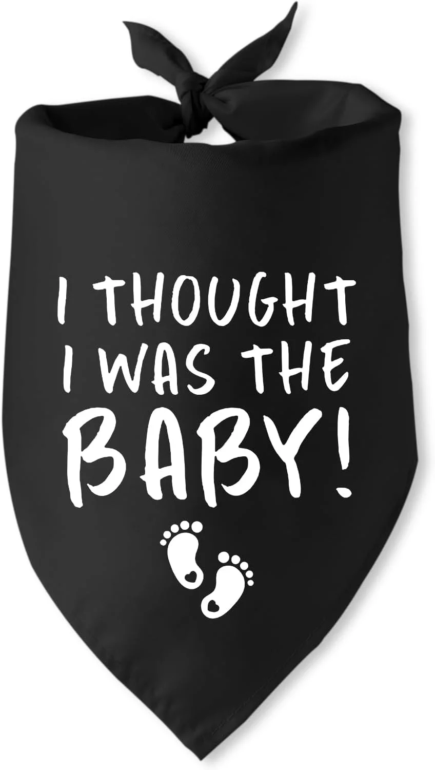 دستمال گردن سگ برای اعلام بارداری - فکر می کردم من بچه هستم! دستمال گردن مثلثی سگ خانگی برای سگ ها - اعلام بارداری من باردار هستم