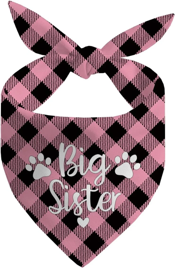دستمال گردن سگ، دستمال گردن سگ خواهر بزرگتر، شال گردن سگ با طرح چهارخانه کلاسیک، لوازم جانبی شال گردن سگ، لوازم جانبی فاش کننده جنسیت حیوانات خانگی، پت مافل C1