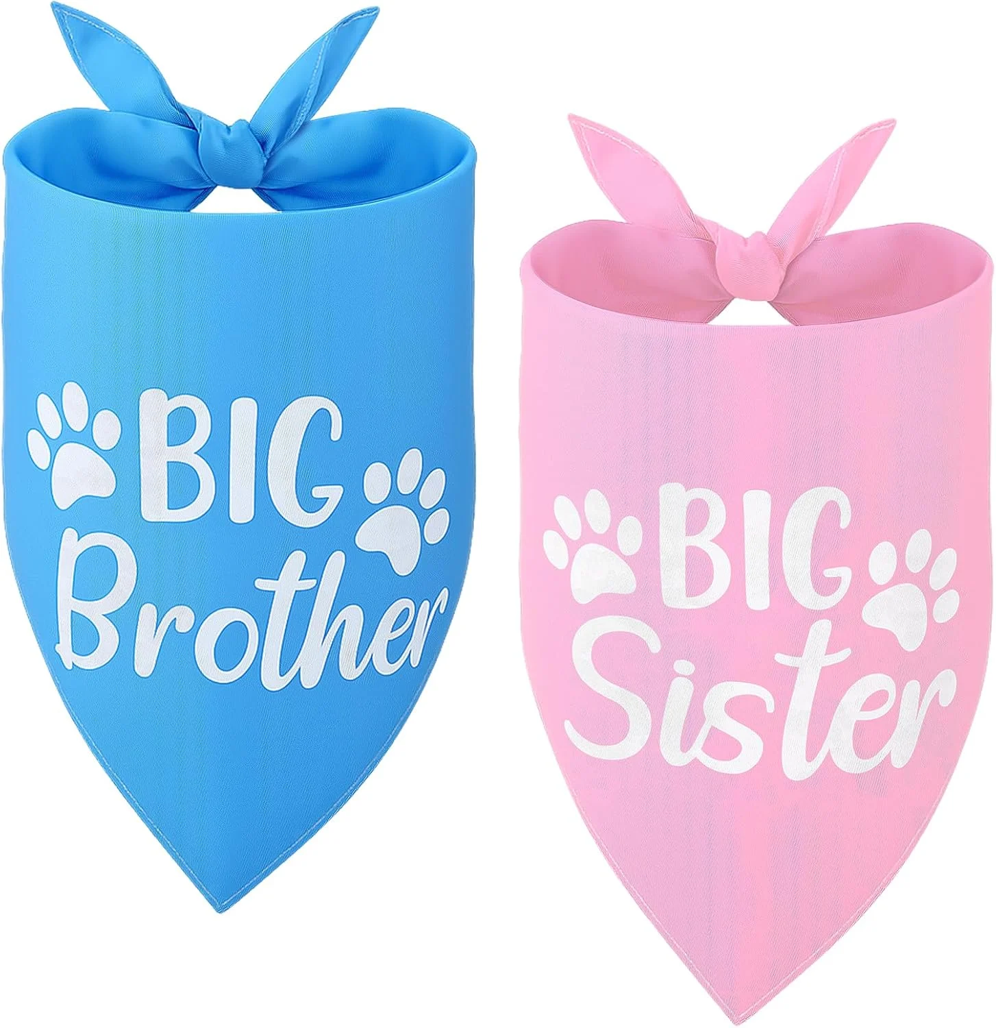 دو بسته دستمال گردن سگ، اعلام بارداری، دستمال گردن سگ برادر و خواهر بزرگتر، روسری سگ های خانگی قابل تنظیم، لوازم عکس جنسیت برای سگ های کوچک و متوسط