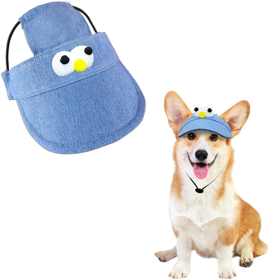 کلاه بیسبال سگ، کلاه آفتابگیر سگ خانگی قابل تنظیم، کلاه آفتابی توله سگ با سوراخ های گوش و سگک قابل تنظیم برای گربه توله سگ کوچک متوسط (9-15 کیلوگرم)