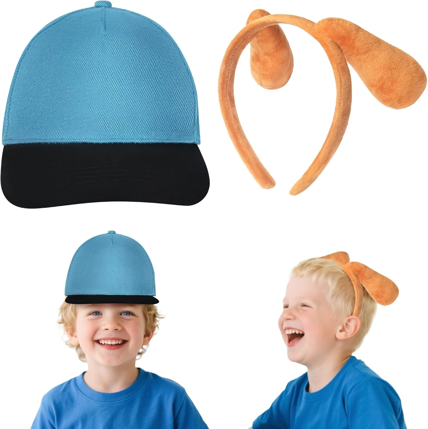 ست کلاه قهرمانی سگ با تل گوش سگ و تکه پارچه ای برای لباس پوشیدن