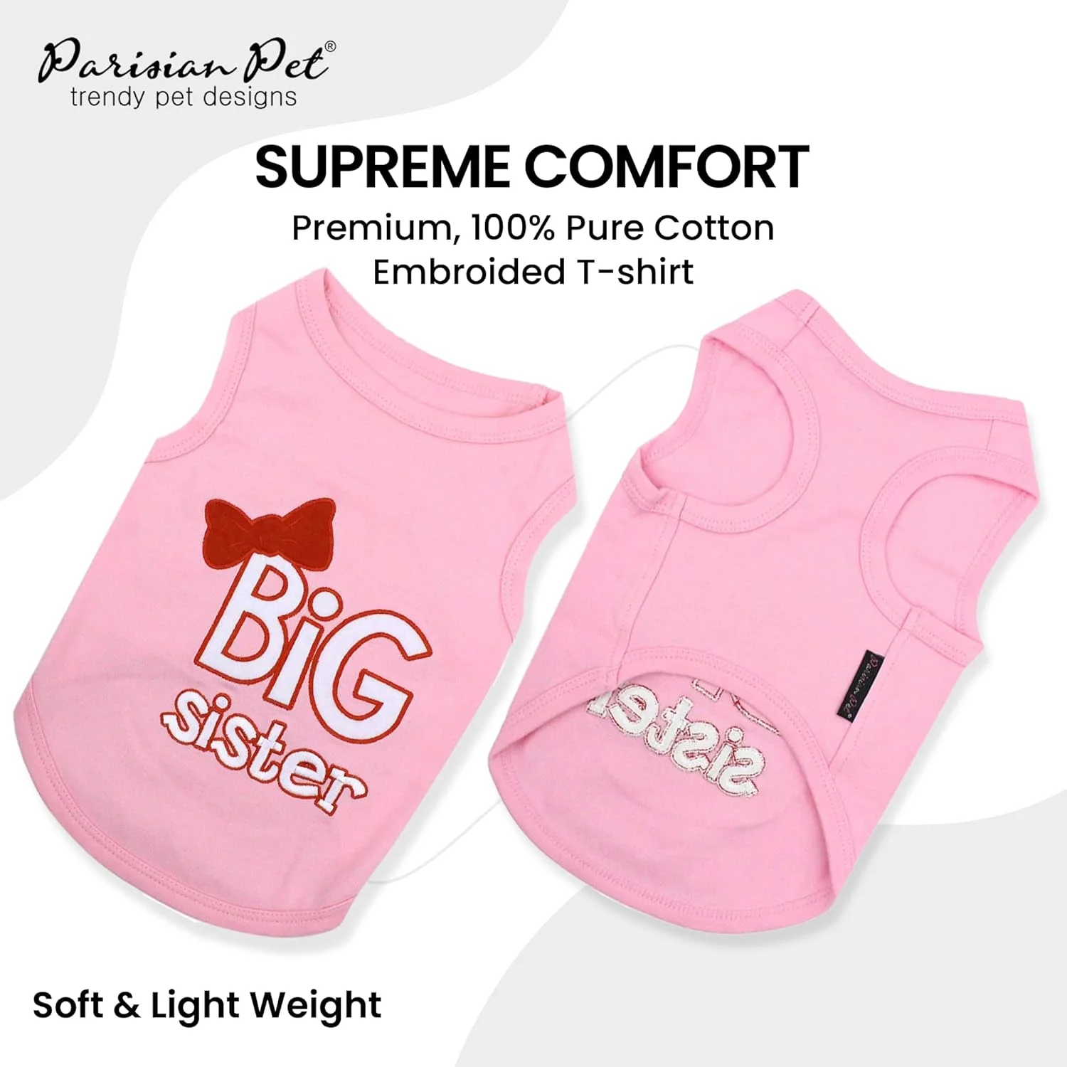 (خواهر بزرگتر، M) - تی شرت لباس سگ و گربه خانگی پاریسی، پسر مامان، دختر بابا، برادر بزرگتر، خواهر بزرگتر، برادر کوچکتر، خواهر کوچکتر، من عاشق مامان هستم، من عاشق بابا هستم