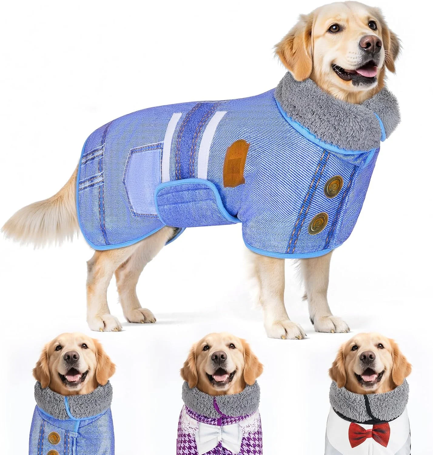 روپوش خشک کن سگ Bienbee، روپوش سگ با قابلیت خشک شدن سریع برای بعد از حمام، حوله سگ فوق العاده جاذب، لباس خواب و کت زیبا، آبی سایز L