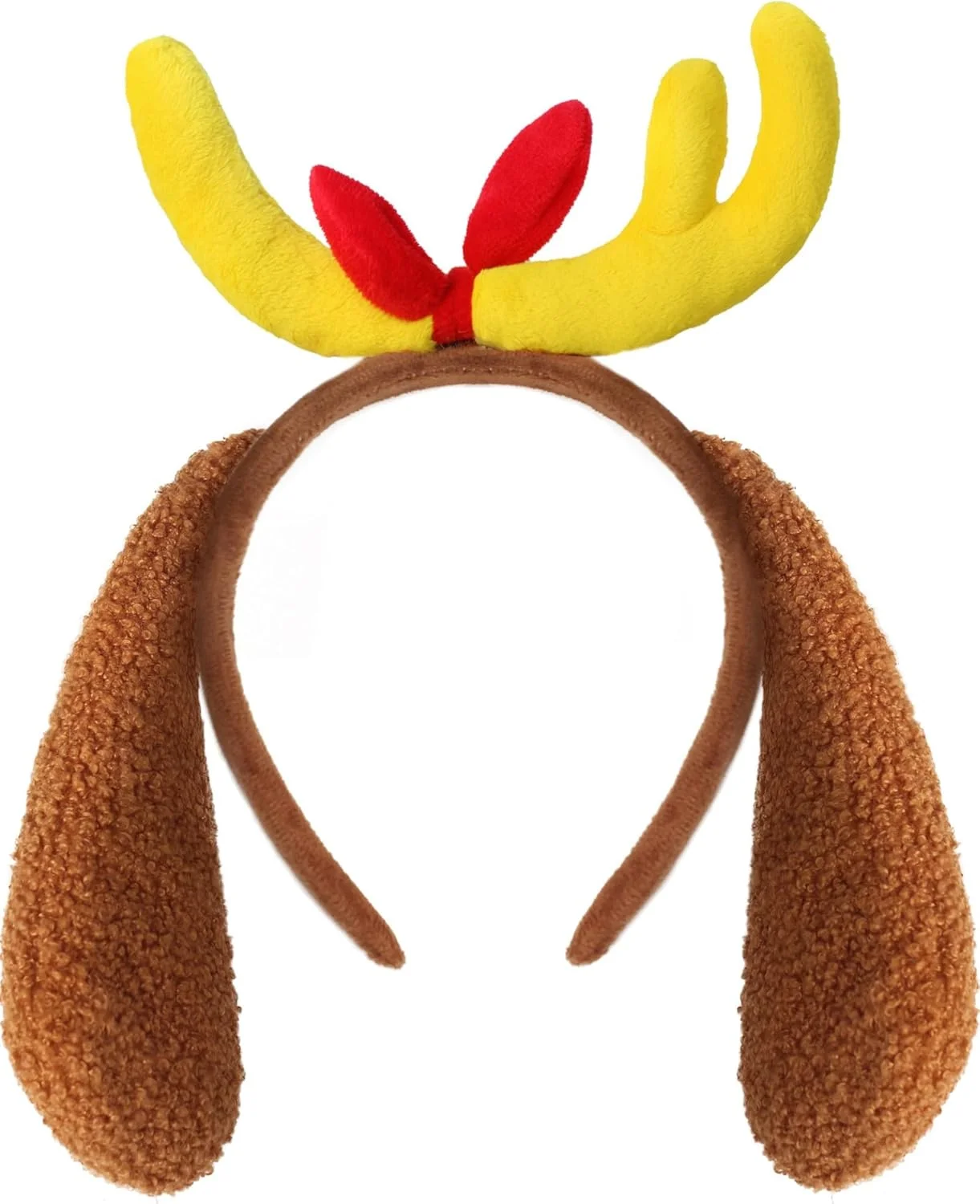 هدبندهای کریسمس BIGTHREE، هدبند شاخ گوزن با گوش سگ، تاج شاخ گوزن شمالی برای زنان، مردان، سگ ها، لوازم جانبی جشن کریسمس