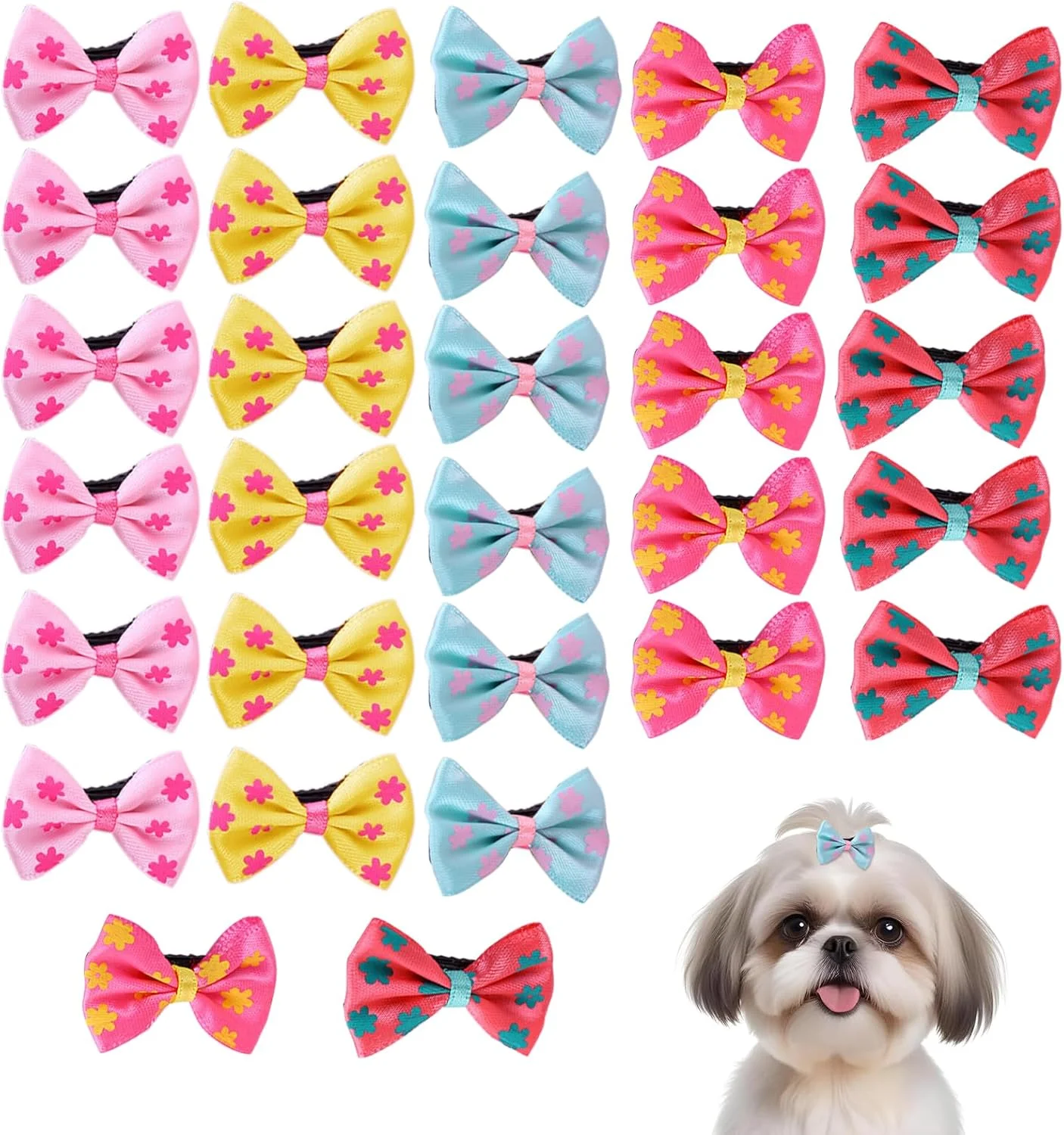 تعداد 30 عدد پاپیون مو سگ، گیره های کوچک پاپیونی، گیره های آرایشی سگ، پاپیون لوازم جانبی مو حیوانات خانگی، لوازم جانبی آرایش حیوانات خانگی برای مهمانی، کریسمس، تولد