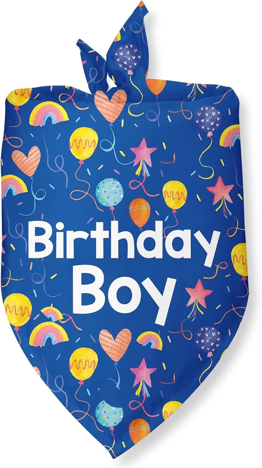 دستمال گردن آبی تولد سگ، دستمال گردن سگ برای تولد، لوازم مهمانی، شال حیوانات خانگی برای سگ ها و گربه های کوچک و متوسط (آبی)