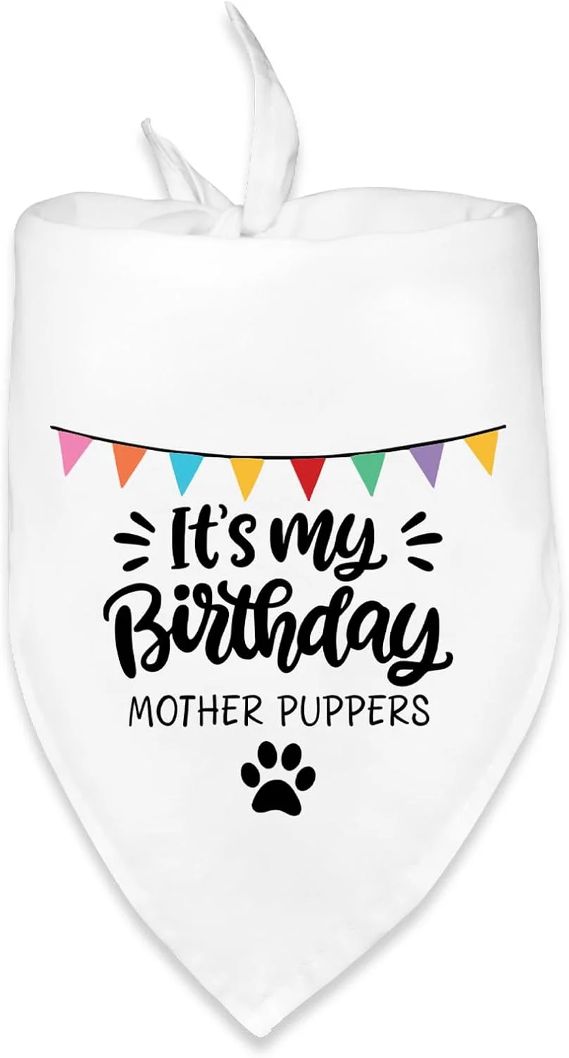 دستمال گردن سگ طرح تولد مبارک، مناسب برای جشن تولد سگ خانگی