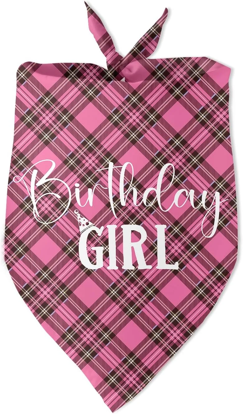 دستمال گردن سگ طرح تولد دخترانه، دستمال گردن تولد سگ، لوازم جانبی عکس تولد توله سگ هدیه برای صاحبان حیوانات خانگی