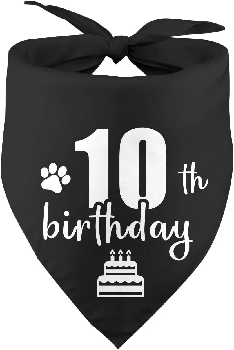 دستمال گردن سگ تولد سگ دهمین تولد توله سگ دهمین دستمال گردن سگ دهمین تولد پسر دختر سگ ها لوازم جانبی حیوانات خانگی روسری حیوانات خانگی برای دوستداران سگ