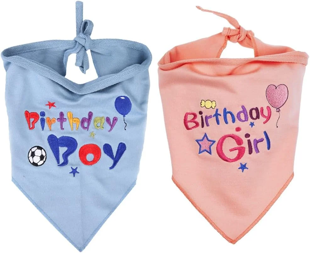 دستمال گردن سگ طرح تولد، لوازم جانبی شال حیوانات خانگی برای سگ ها و گربه ها