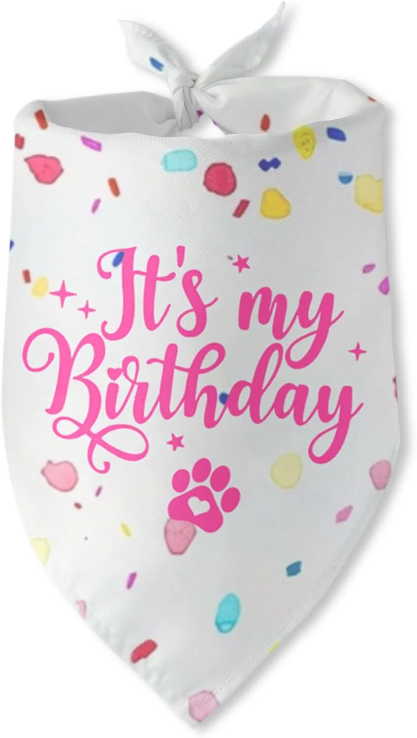 تزئینات جشن تولد سگ، دستمال گردن سگ با طرح تولدم مبارک، روسری مثلثی حیوانات خانگی برای سگ ها، لباس تولد سگ، هدایای تزئینات مهمانی